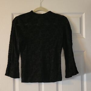 Free People Black Lace Blouse